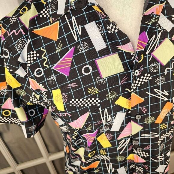 Oh Snap Drill Clothing‎ Co Mens 80's Saved By The Bell Style Button Down Medium - Picture 5 of 5
